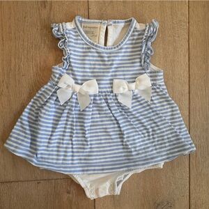 First Impressions Blue and White Striped Diaper Cover